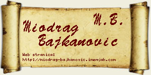 Miodrag Bajkanović vizit kartica